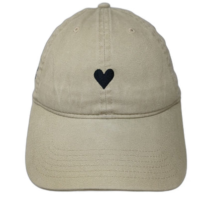 Otto Baseball Cap Beige One Size Heart Love Her But Leave Wild Embroidered Hat