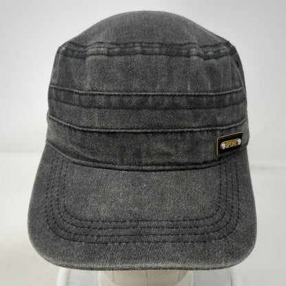 Army Cap Gray One Size Washed Cotton Slideback Buckle Sport Patch Cadet Hat