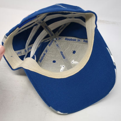 Reebok NFL Indianapolis Colts Blue White Silver Hat One Size Stretch Fit Stripes