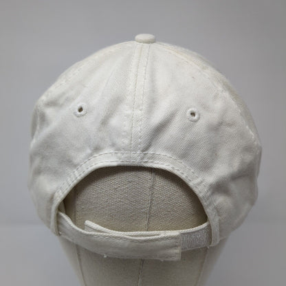 Bud Girl Strapback Hat White One Size Adjustable Embroidered Flowers