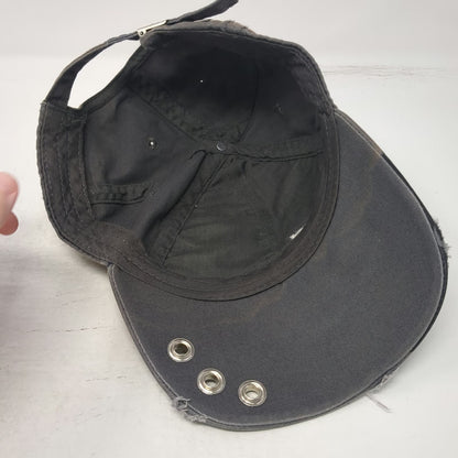 Gray Baseball Cap One Size Pirate Ship Skull Vallarta Grommet Slideback Hat