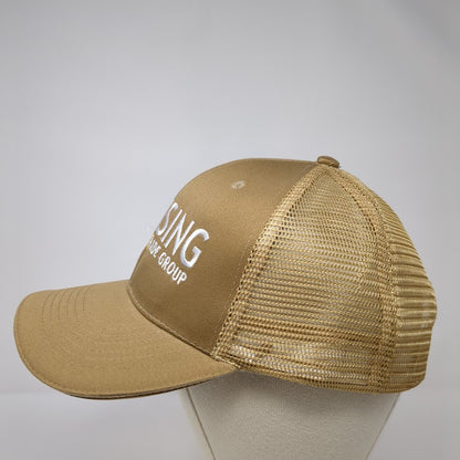 Lansing Trade Group Idaho Strapback Trucker Hat Tan OS Adjustable Mesh Back