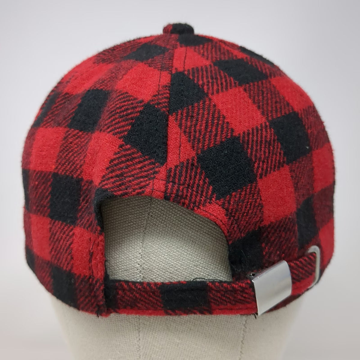 Red Black Buffalo Plaid Baseball Cap One Size Adjustable Cotton Checkered Hat