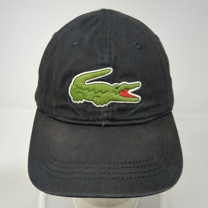 Lacoste Baseball Cap Black One Size Large Embroidered Crocodile Slideback Hat