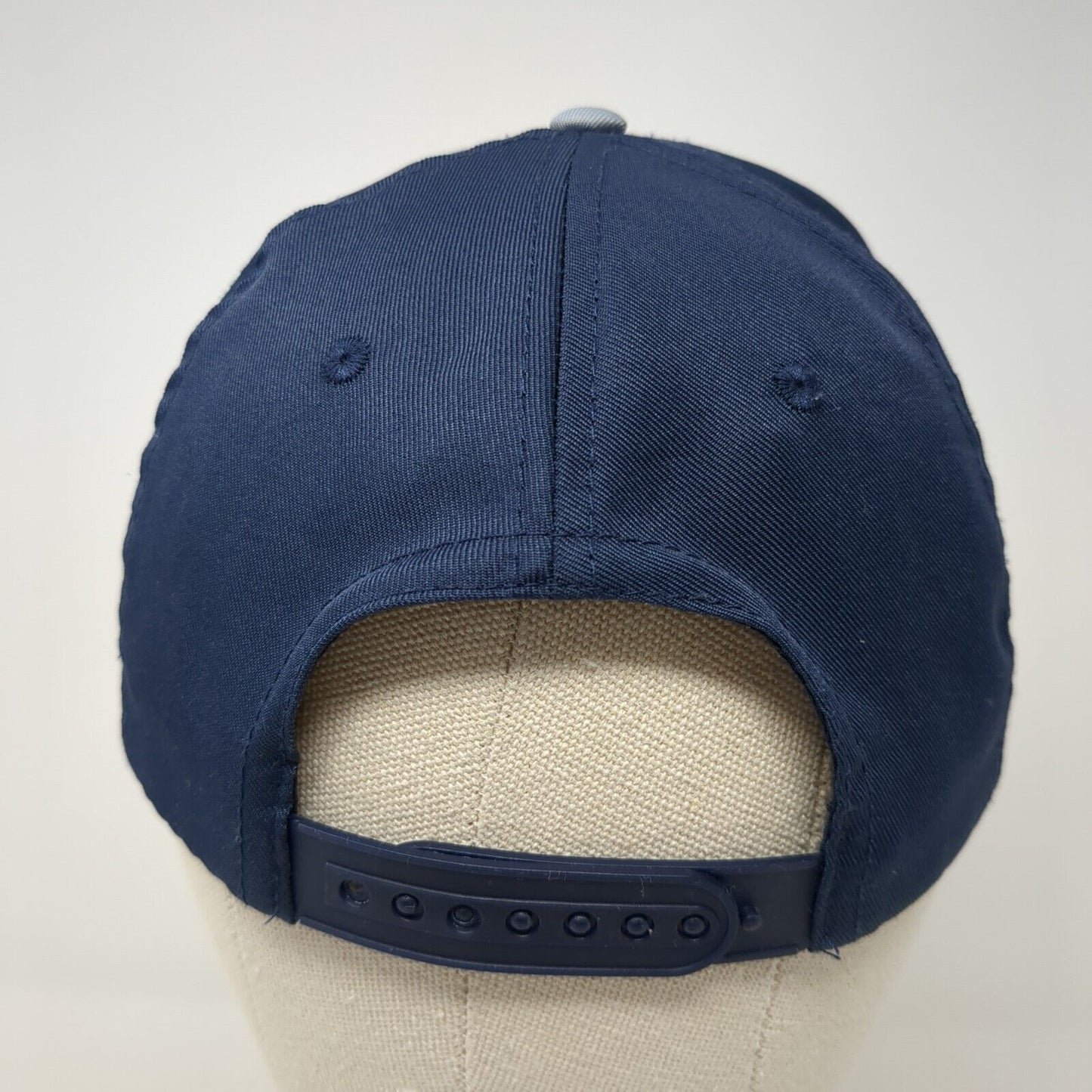 Unbranded Snapback Hat Blue One Size Adjustable Vented Holes 6 Panel Blank