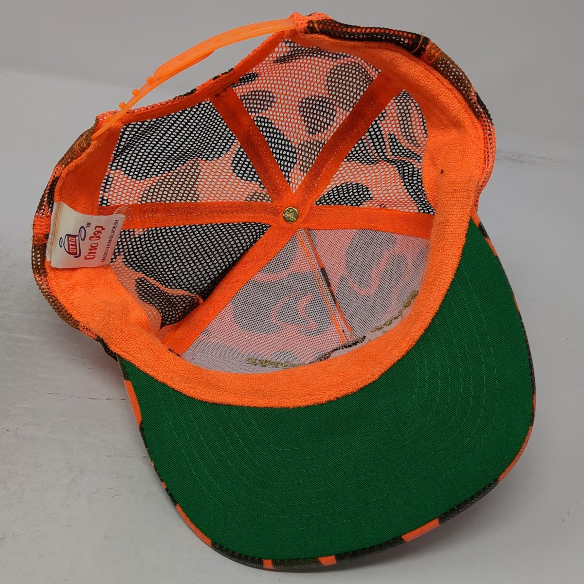 Otto Trucker Hat Orange One Size Camo Mesh Back Pheasant Gamebird Club Hunting
