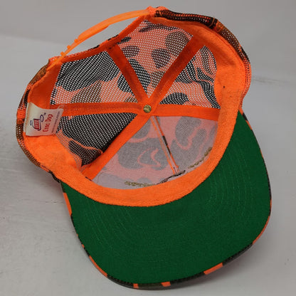 Otto Trucker Hat Orange One Size Camo Mesh Back Pheasant Gamebird Club Hunting