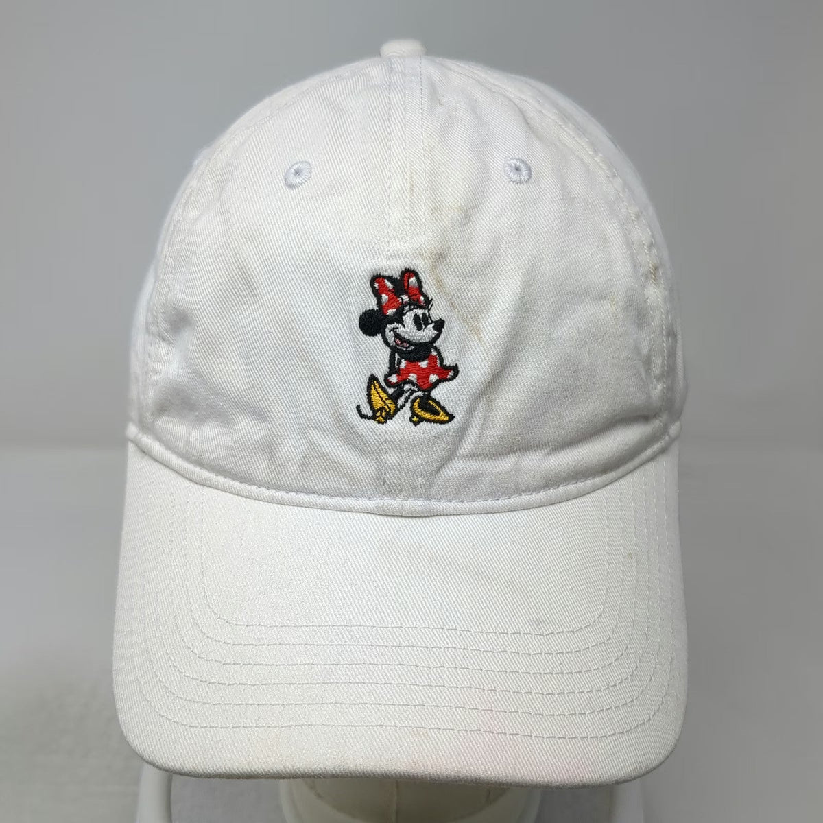 Walt Disney World Minnie Mouse Baseball Cap White One Size Slideback Buckle Hat