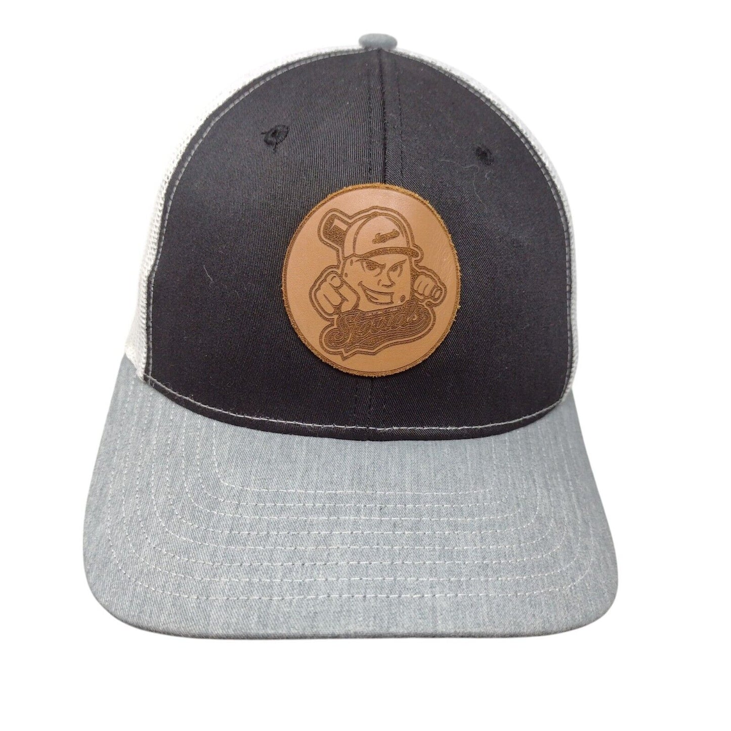 Spuds Leather Patch Snapback Trucker Hat Multi One Size Mesh Back