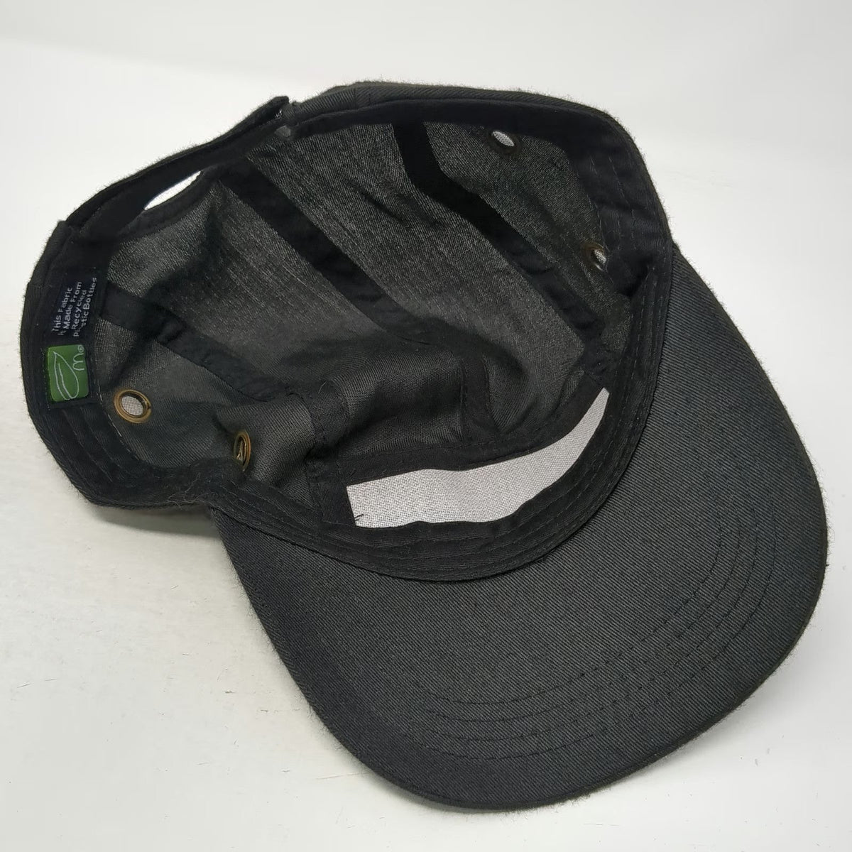 McDonald's 5 Panel Black Hat One Size Recycled Material Logo Strapback