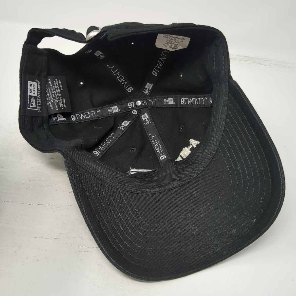 New Era Baseball Cap Black One Size A-CORE Logo Embroidered Cotton Slideback Hat