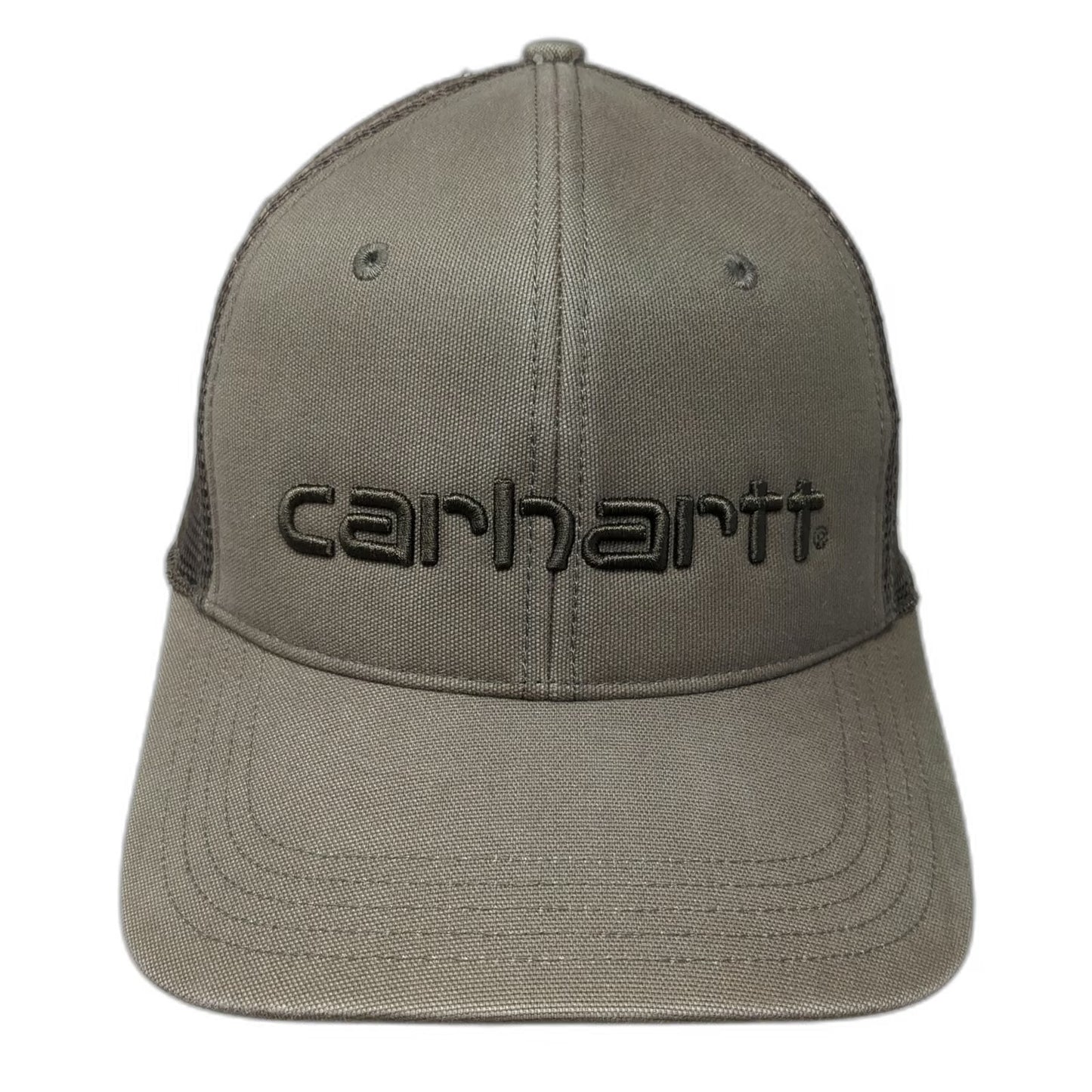 Carhartt Trucker Hat Gray Brown One Size Mesh Snapback Embroidered Logo