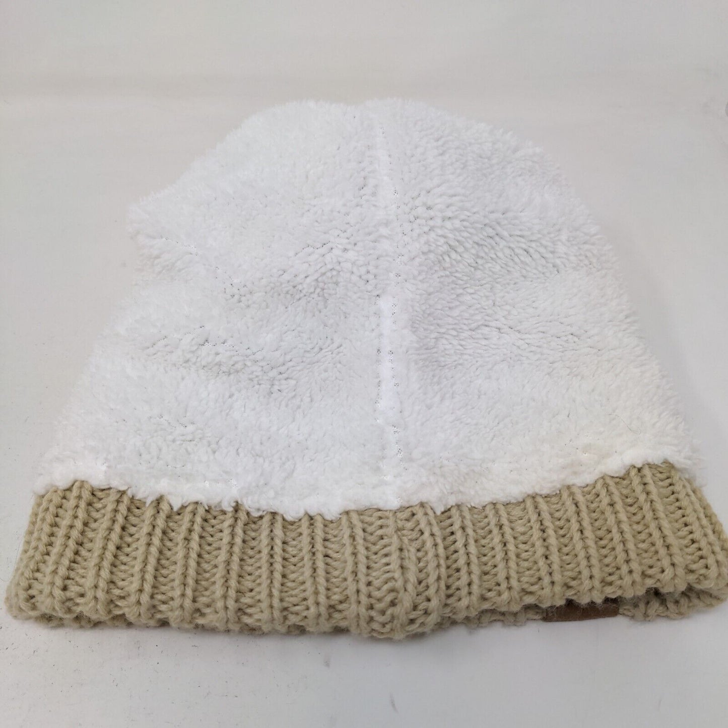 C.C. Exclusives Women's Knit Beanie Hat Cable Knit Fleece Lined Tan