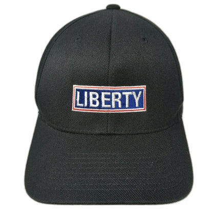 Port Authority Baseball Cap Black XL Liberty Logo Flexfit Wool Blend Hat