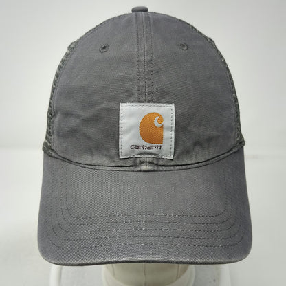 Carhartt Trucker Hat Gray One Size Mesh Back Snapback Logo Patch Canvas Workwear