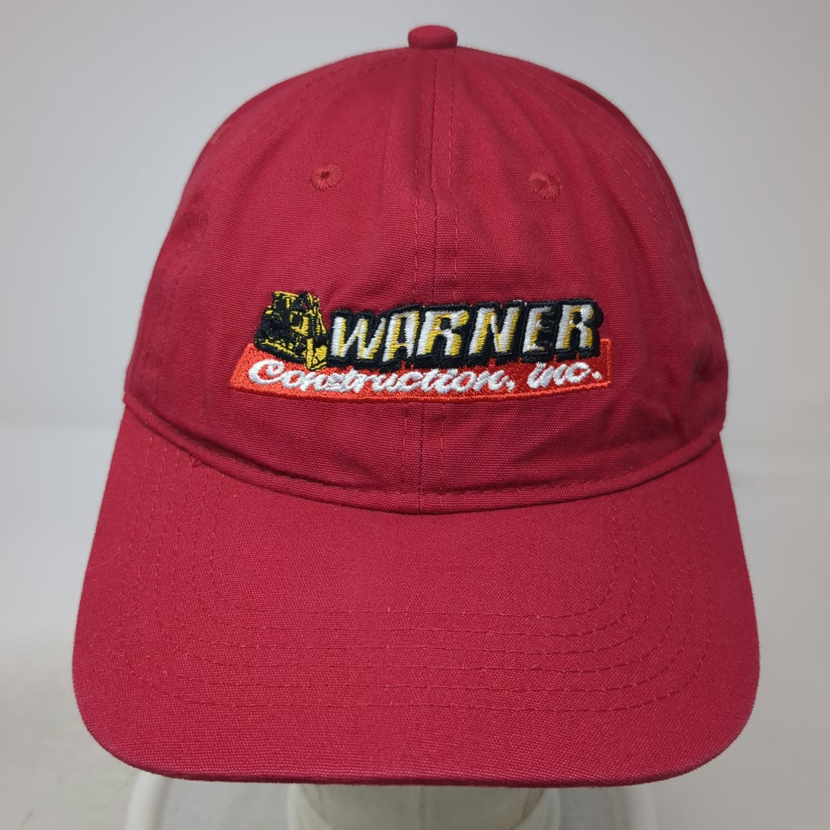 Port & Company Warner Construction Inc Red Baseball Cap One Size Strapback Hat