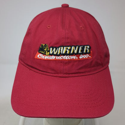 Port & Company Warner Construction Inc Red Baseball Cap One Size Strapback Hat