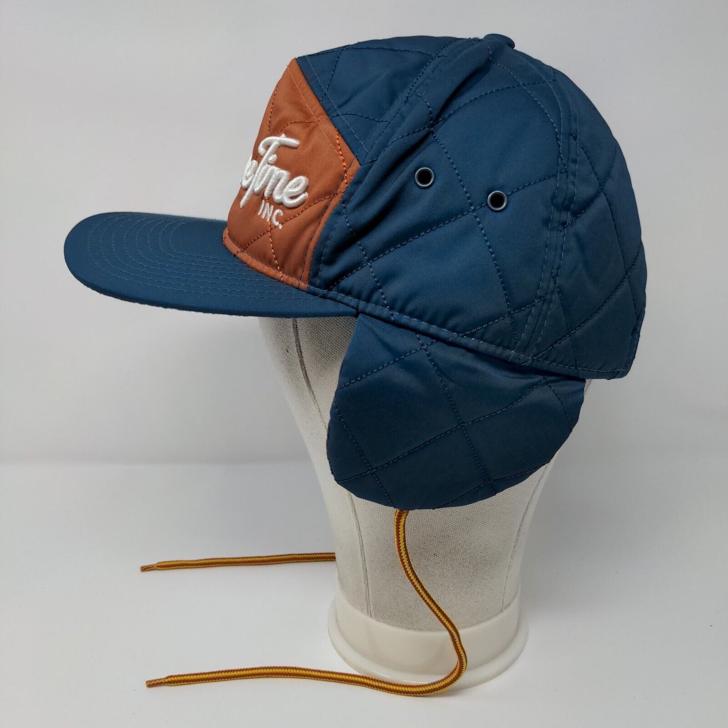 Leisure Time Slideback Hat Blue One Size Chin Strap Ear Flap Quilted