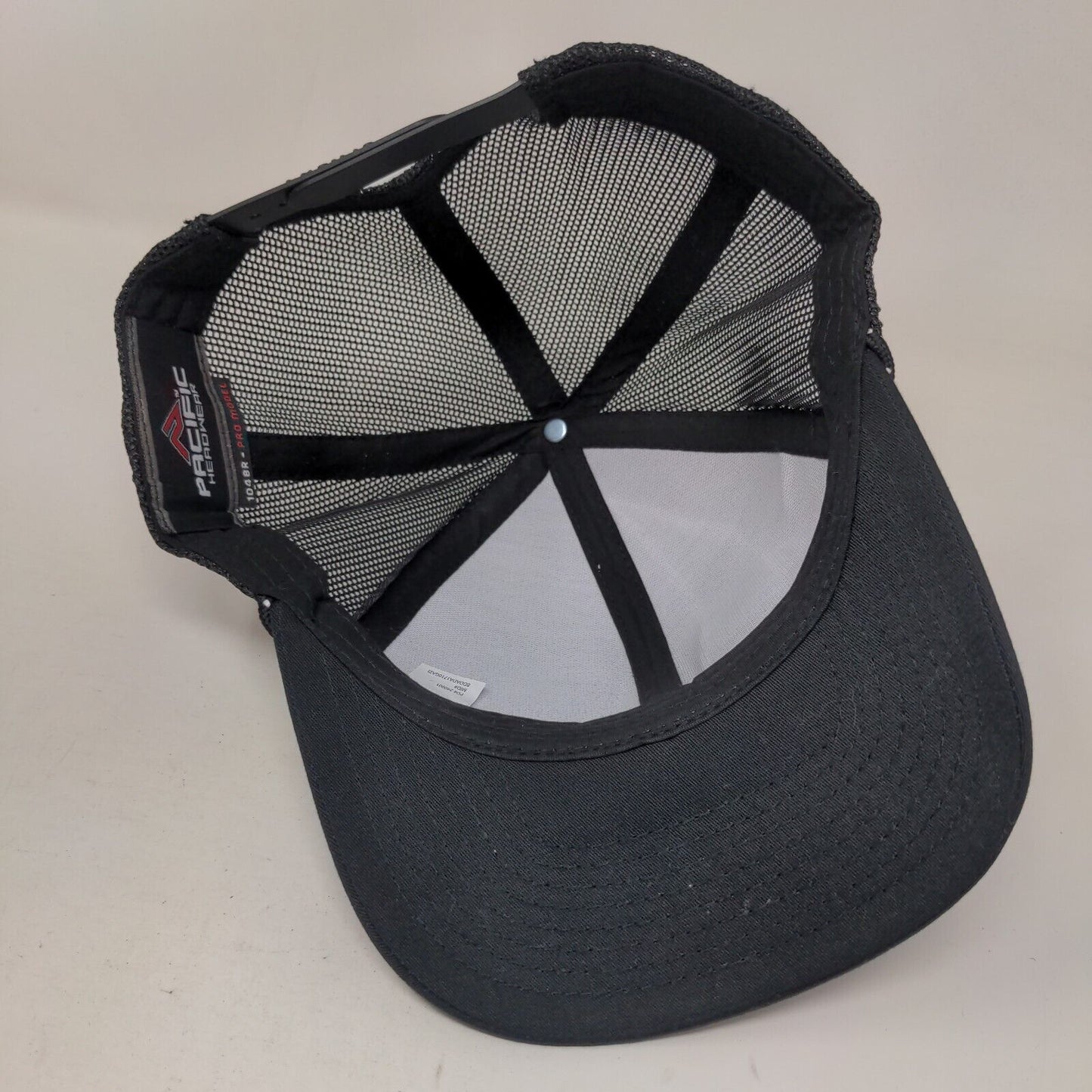Pacific Headwear Snapback Trucker Hat Black One Size Mesh Back Blank Rope