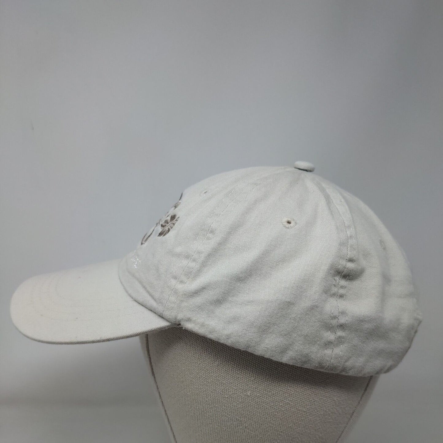 Daytona Beach Shores Strapback Hat Tan One Size Embroidered Hibiscus