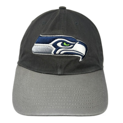 NFL Team Apparel Seattle Seahawks Gray One Size Slideback Hat Cotton Embroidered