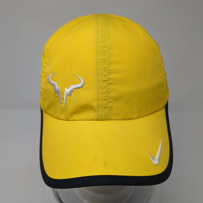 Nike Rafa Nadal Featherlight Dri Fit Strapback Hat Yellow OSFA Embroidered Logo