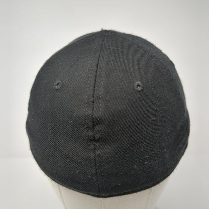 Under Armour Fitted Hat Black S/M Embroidered Vented Holes 6 Panel Blank
