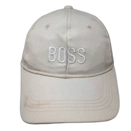 Marcus Adler Baseball Cap Beige One Size BOSS Embroidery Slideback Cotton Hat