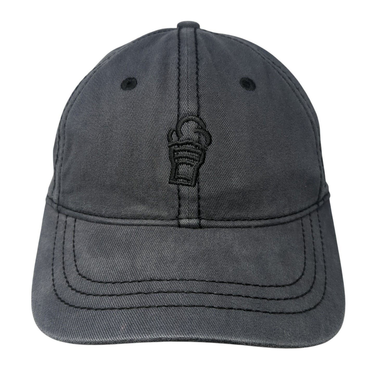 District Slideback Hat Gray One Size Embroidered Logo Solid Adjustable