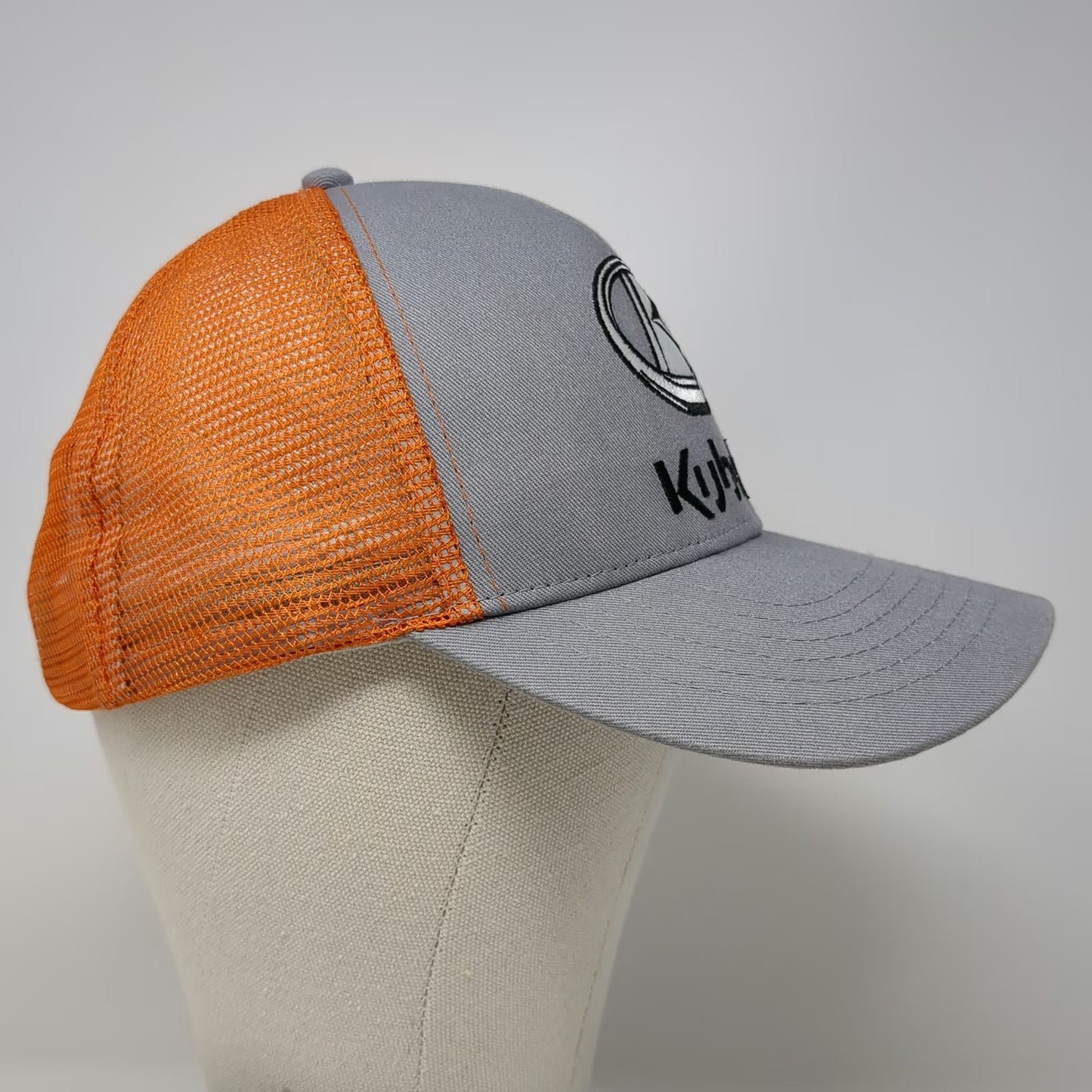 K-Products Kubota Baseball Cap Gray Orange One Size Mesh Back Idaho Tractor Hat