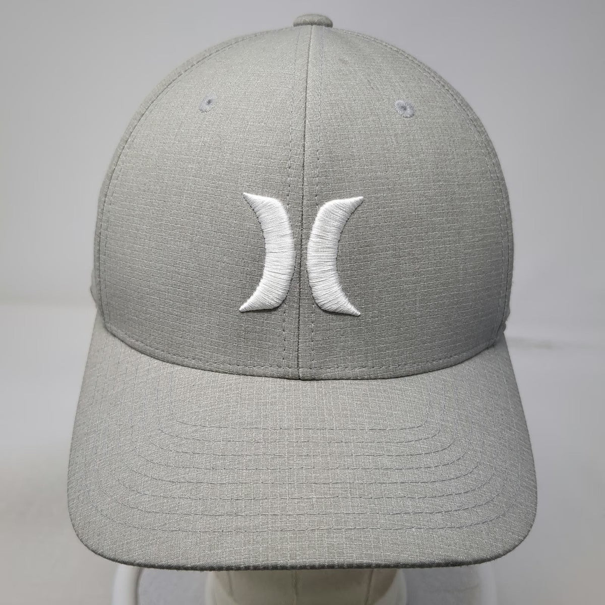 Hurley Baseball Cap Gray XL Flexfit Embroidered Logo Recycled Surf Hat