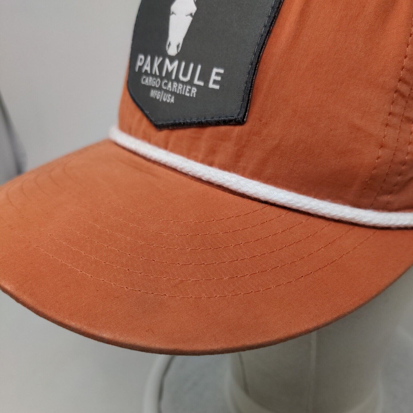 Pakmule Cargo Carrier MFG|USA Snapback Hat Brownish-Orange One Size Mesh Rope