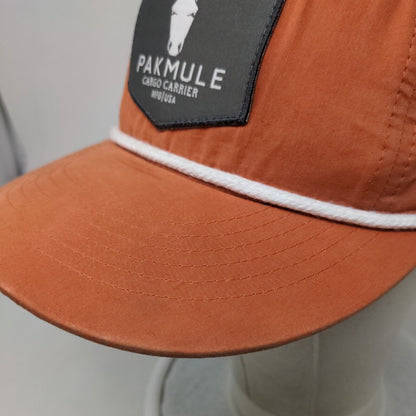 Pakmule Cargo Carrier MFG|USA Snapback Hat Brownish-Orange One Size Mesh Rope