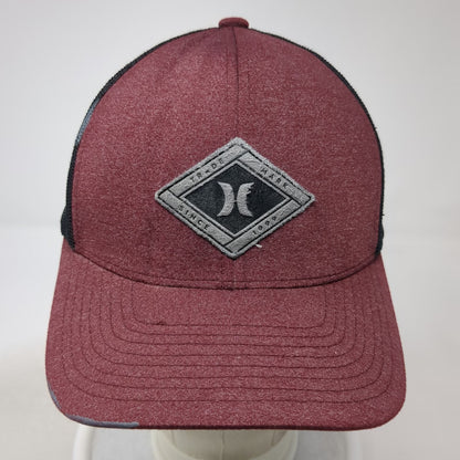 Hurley Trucker Hat Red Black Gray One Size Mesh Back Snapback Born From Water
