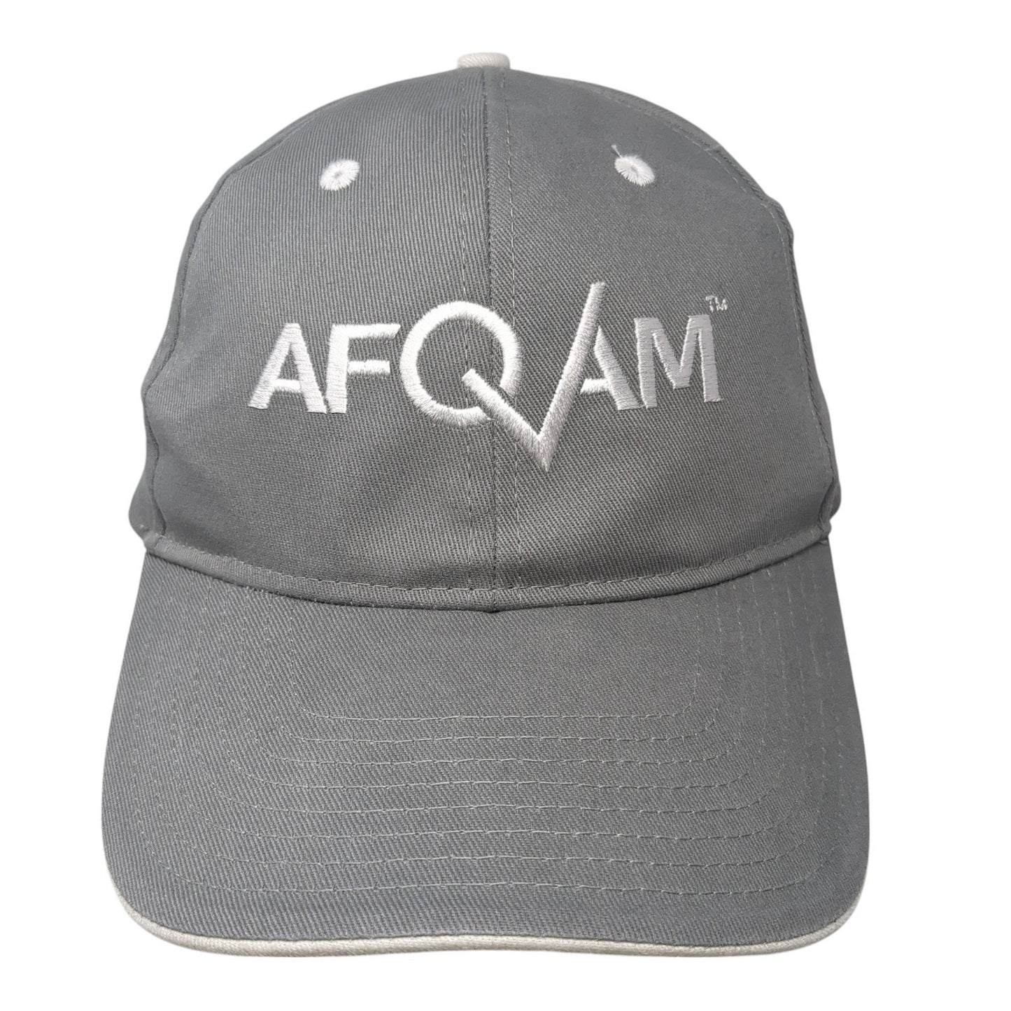 AFQAM Strapback Hat Gray One Size Adjustable Embroidered Solid 6 Panel