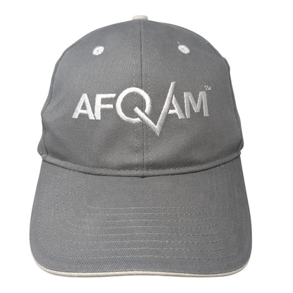 AFQAM Strapback Hat Gray One Size Adjustable Embroidered Solid 6 Panel