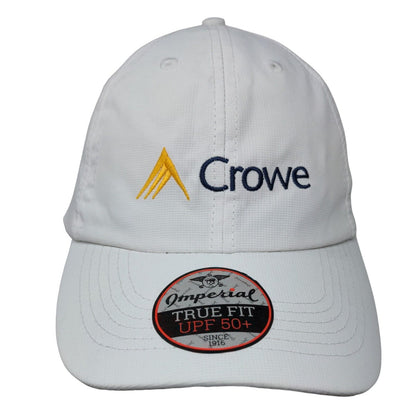 Crowe Strapback Hat White OSFA Embroidered Imperial True Fit UPF50+