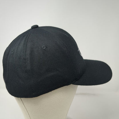 Flexfit Baseball Cap Black XL Ryder Logo Silver Embroidery Elastic Fitted hat