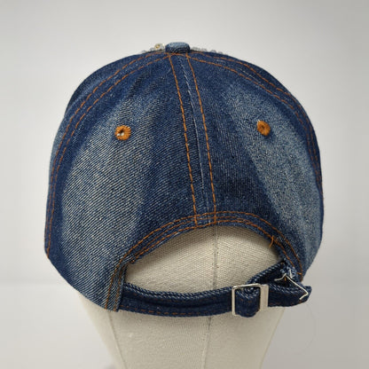 Bedazzled Star Slideback Hat Blue One Size Adjustable Rhinestone Beaded Denim