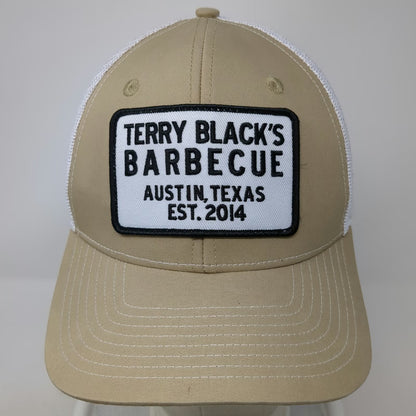 Terry Blacks Barbecue Trucker Hat Beige One Size Snapback Mesh White Black