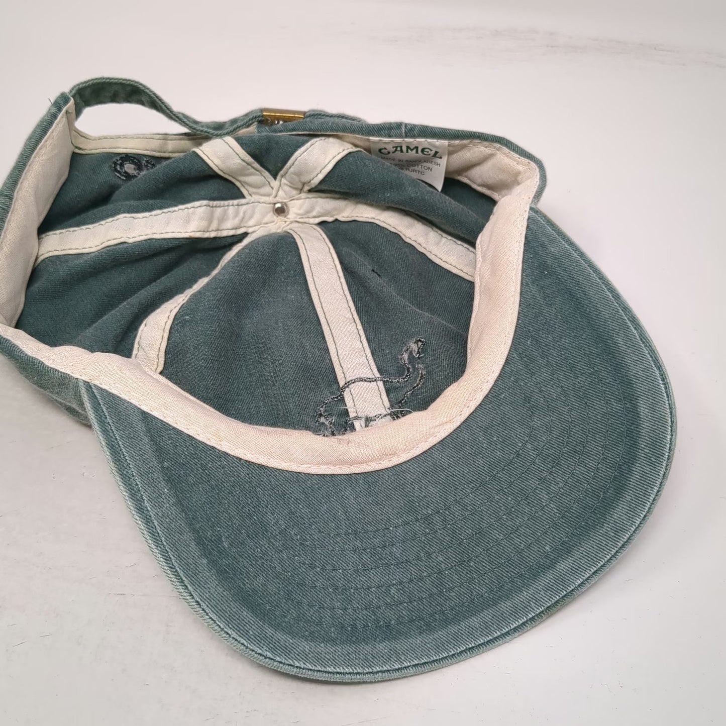 Camel Cigarettes Baseball Cap Green Embroidered Slideback Cotton Hat Vintage