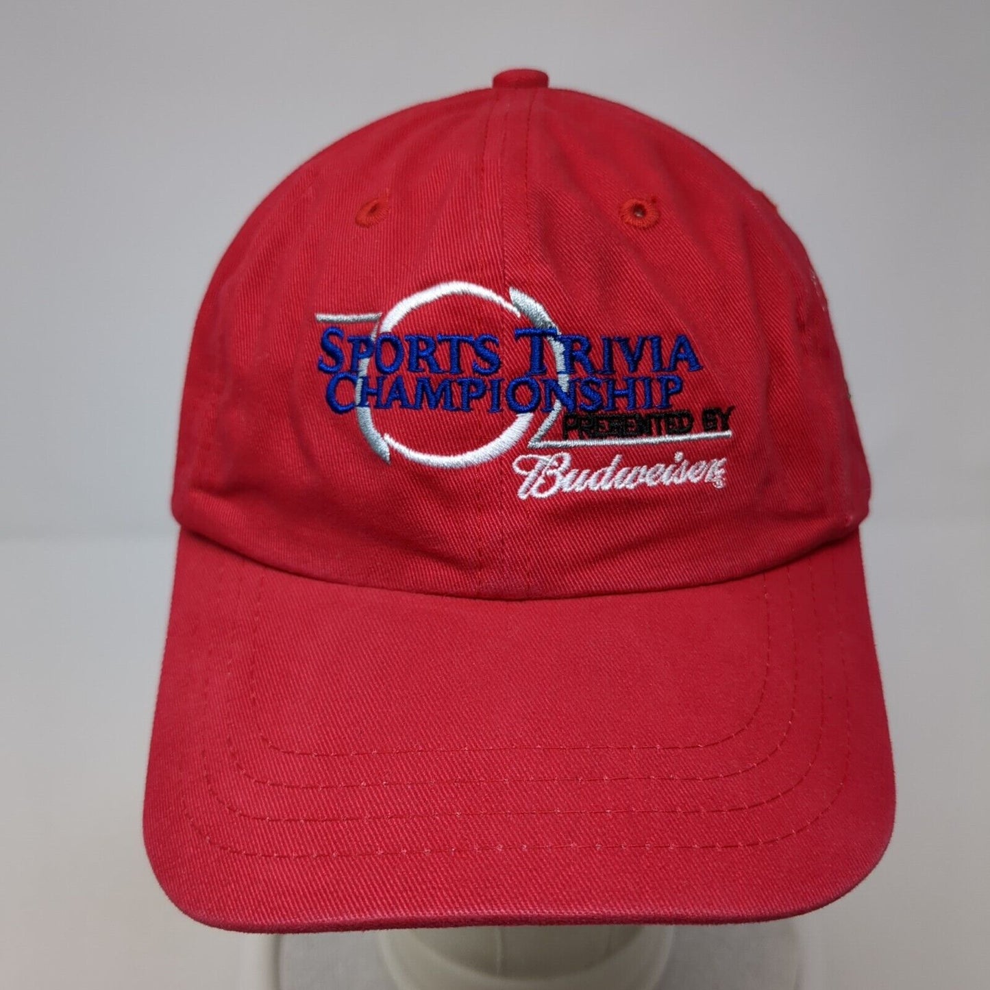 Sports Trivia Championship Budweiser Slideback Hat Red One Size 6 Panel