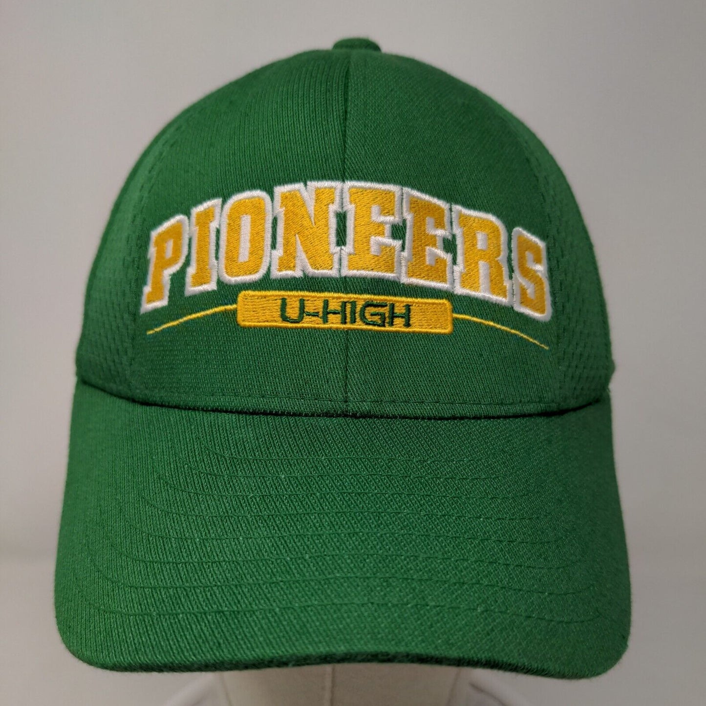 Richardson Men's Fitted Hat Green Size S-M Embroidered U-High Pioneers Logo