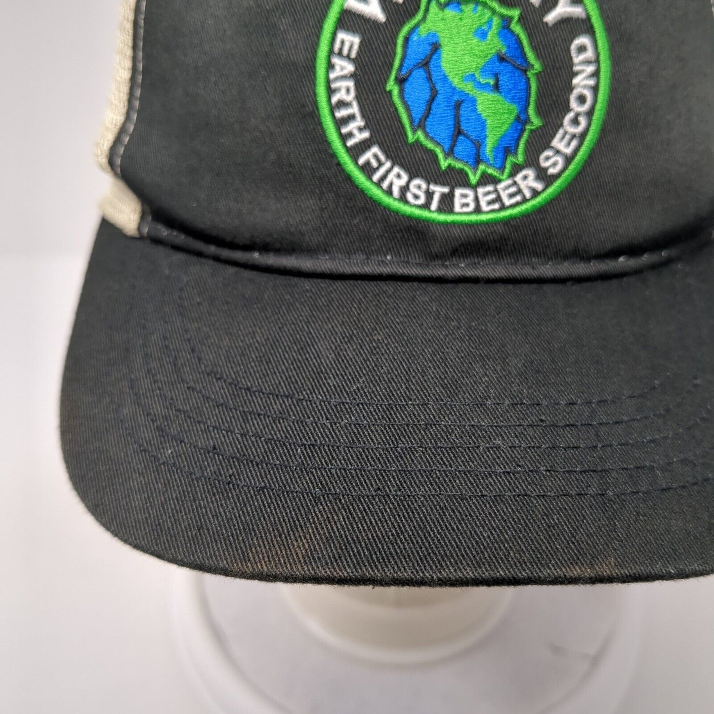 Worthy Earth First Beer Second Snapback Trucker Hat Black One Size