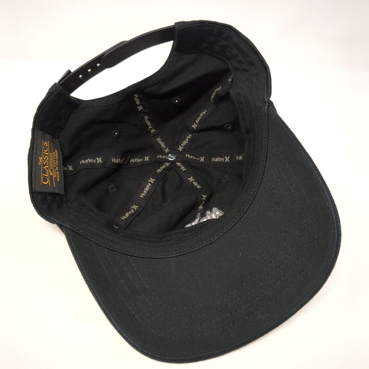 Hurley Aloha Snapback Hat Black One Size Embroidered Adjustable Yupoong