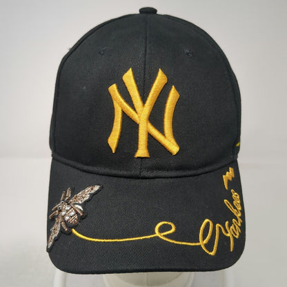 New York Yankees MLB Black One Size Baseball Cap Floral Butterfly Beetle Hat