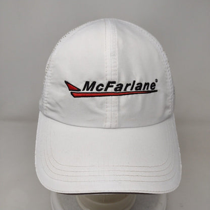 McFarlane Strapback Hat White OSFA Adjustable Embroidered Breathable Hit Wear