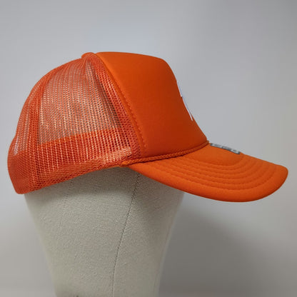 Otto Trucker Hat Orange One Size Foam Front Snapback Mesh White Lightning Bolt