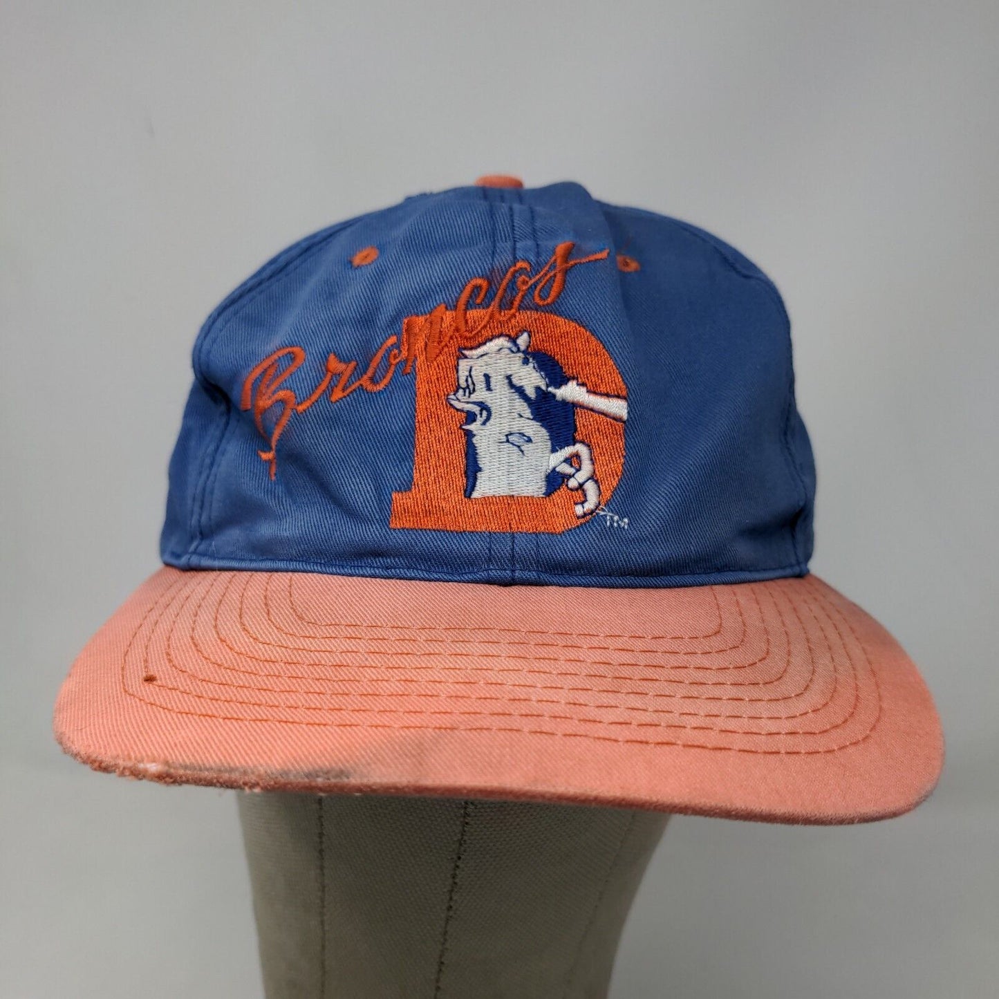 NFL Denver Broncos Men's Snapback Hat Blue Embroidered Logo Vintage