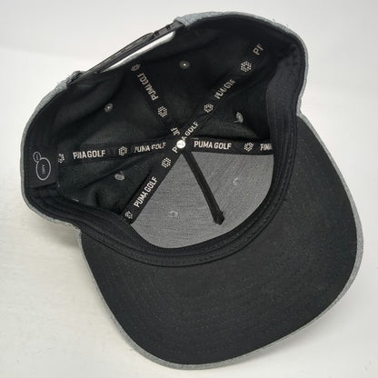 Puma 5 Panel Gray Hat One Size Snapback Golf Performance Adjustable Logo Cap